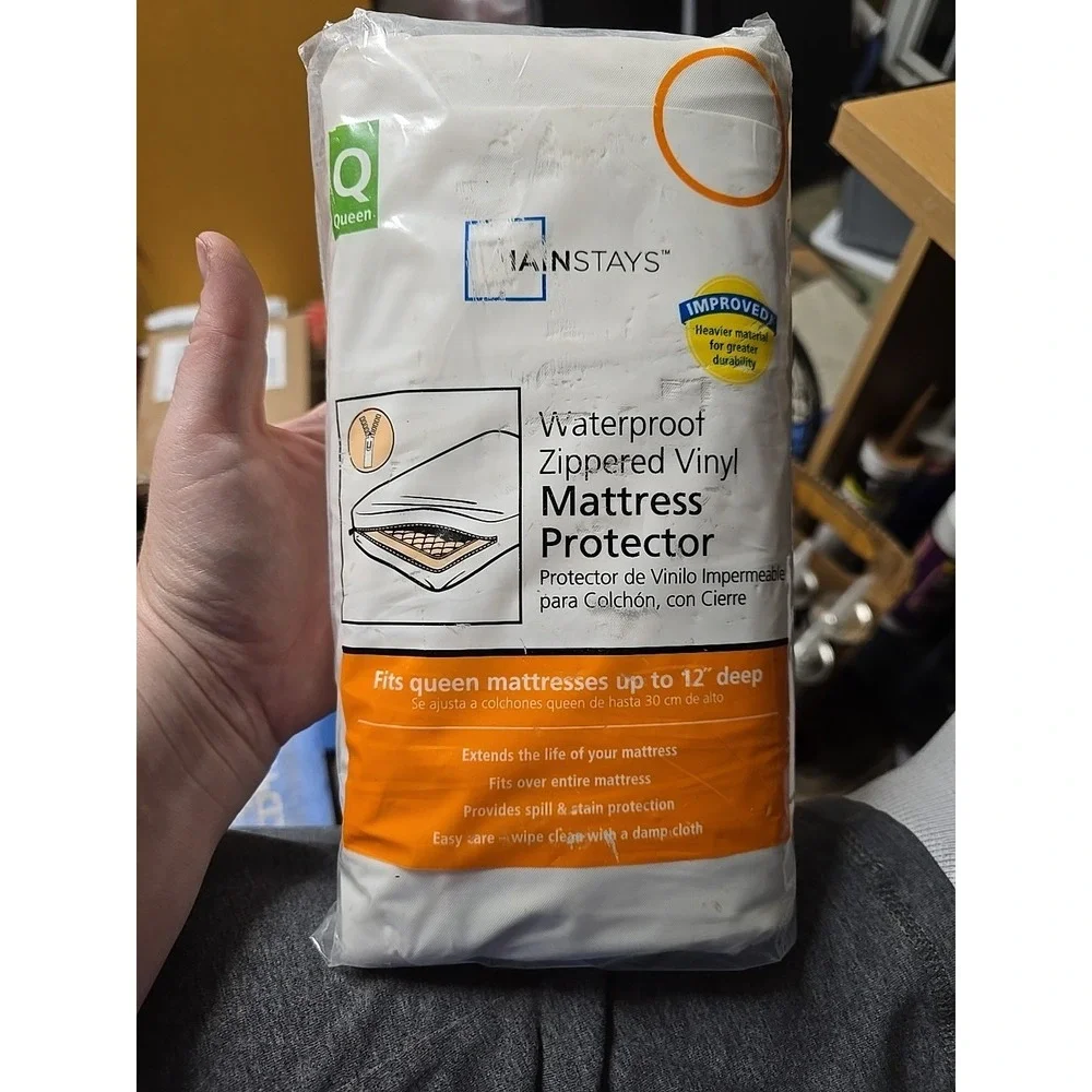 Mainstays Waterproof Fitted Vinyl Mattress Protector Queen 60